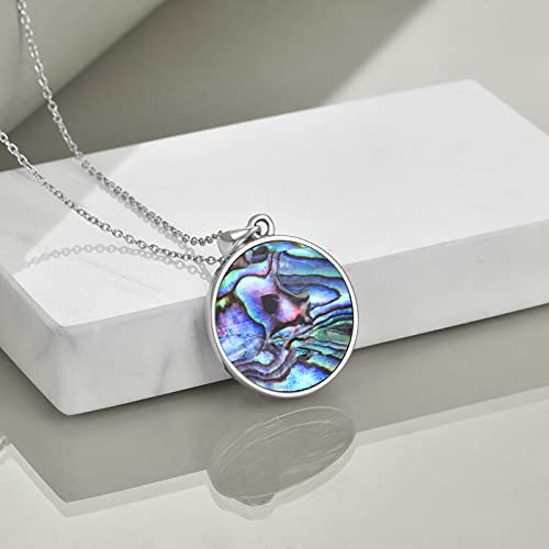 Moon Sun Star Necklace 925 Sterling Silver Abalone Shell Celestial Jewelry Gift for Women - color: Anchor Necklace