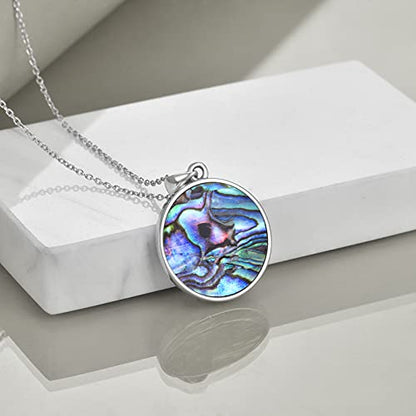 Moon Sun Star Necklace 925 Sterling Silver Abalone Shell Celestial Jewelry Gift for Women - color: Anchor Necklace