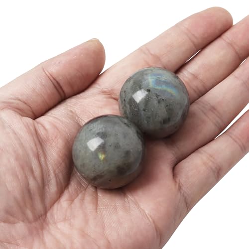 Hand Exercise Balls 30mm for Women - Set of 2 Natural Crystal Stone Spheres - Finger Joint Relief & Stress Relax, Perfect Size for Women's Hands, Moonstone - color: Moonstone