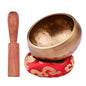 Tibetan Singing Bowl Set with 8cm/3inch Handmade Metal Sound Bowl & Soft Cushion & Wooden r for Meditation Sound Chakra Healing Yoga Relaxation