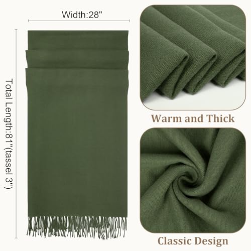 Winter Scarf for Women Pashmina Shawls and Wraps for Evening Dresses Wedding Party Bridesmaid Warm Long Scarves Shawl - color: Green