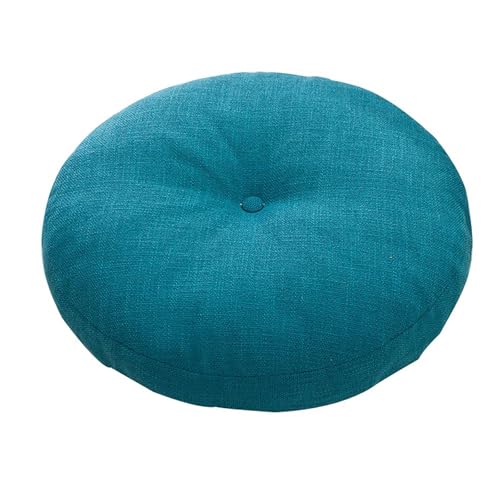 Round Meditation Cushion,Japanese Tatami Floor Pillow Cushion Seating Pillows,Cotton Linen Seat Pads Chair Cushion for Balcony Office Pet Bed Reading Area(18inch, Blue1) - color: Blue1, size: 18inch