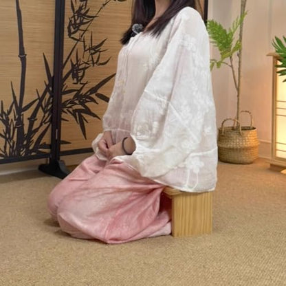 Large Kneeling Stool, Meditation Stool, Solid Wood Meditation Stool, Foldable Sitting Stool, Kneeling Stool, Easy to Carry,C - color: C