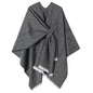 Women's Shawl Wrap Poncho Warm Cape Cardigan Open Front Shawls for Spring Fall Winter Cold Weather Days - color: Black