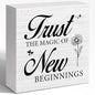 Inspirational Desk Decor for Women, Trust the Magic of New Beginnings Wood Box Sign, Small Motivational Living Room Bedroom Shelves Desk Decor Signs 5x5x1 INCH - style: Trust the Magic