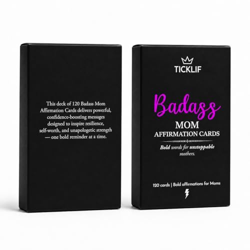 Badass Affirmation Cards for Women, Her, Moms – Birthday Gifts – Mothers Day Gifts , 120 Daily Motivational and Inspirational Cards for Strong Women, Funny & Empowering Deck New Mom, Wife, First Mom from Son, Daughter, Kids, Husband