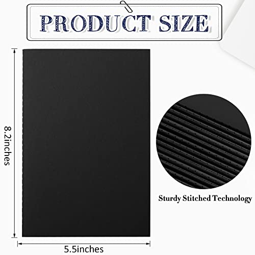 Sabary 72 Pack Kraft Paper Notebook Journals 5.5 Inch x 8.3 Inch A5 Notebook in Bulk Softcover Ruled for Writing Sketch Travel Journal with 60 Pages 30 Sheets(Black,Unlined) - color: Black, style: Unlined