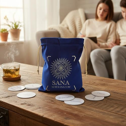 SANA Numerana Bag of Virtues Daily Mindfulness Cards for Morning Routines & Families - 99 Sacred Affirmations for Spiritual Alignment and Intention Setting