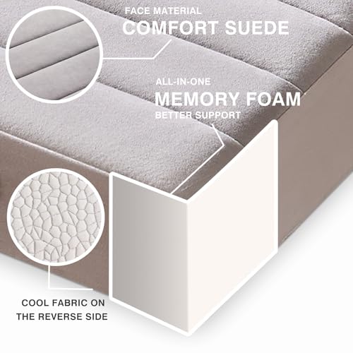 22 inch Floor Pillow for Adults and Kids - Meditation Cushions and Yoga Cushion for Floor Sitting Mattress Reversible (Cool & Warm) - Ideal for Living Room and Outdoor Use (1, Light Gray)