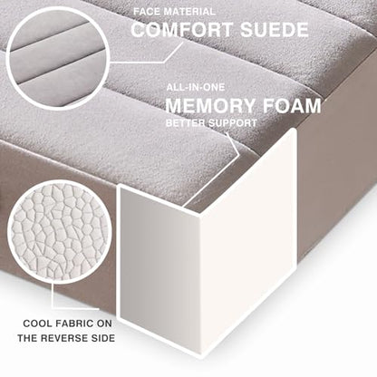22 inch Floor Pillow for Adults and Kids - Meditation Cushions and Yoga Cushion for Floor Sitting Mattress Reversible (Cool & Warm) - Ideal for Living Room and Outdoor Use (1, Light Gray)