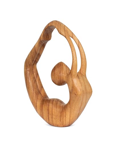 G6 Collection 10" Wooden Handmade Yoga Statue, Yoga Meditation Room Decor, Yoga Decorations for Home, Gift for Yoga Lover, Zen Gift Ideas, Figurine Instructor Office Studio Sculpture Yogi, Bow Pose - style: Bow Pose