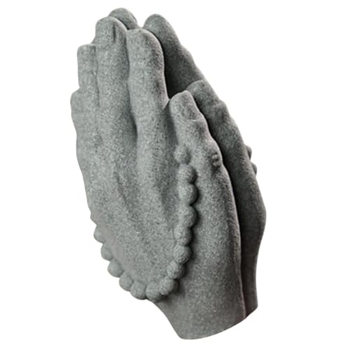Sandstone Hand Figurine Desktop Decoration Small Zen Buddhist Beads Sculpture Chinese Style Home Décor Accent for Tea Room and Entryway
