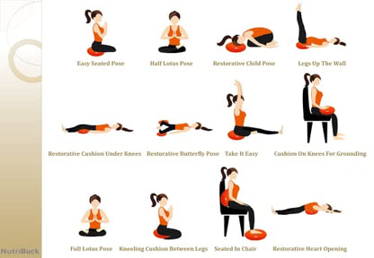 NutriBuck® Buckwheat ZAFU Meditation Cushion Filled with Buckwheat Hulls (Orange)