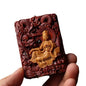 Antique Guanyin Wooden Statue Accents Zen Meditation Wood Sculpture Decor for Living Room Spa Or Yoga Studio Centerpiece Books Living Room Bedroom Ornament