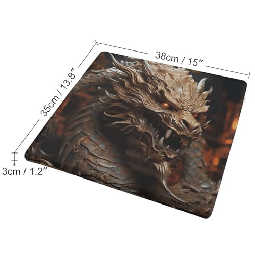 Degrees of Comfort Meditation Floor Cushion, Square Cushion for Adults Seat,Golden Dragon on Red Background Printed Memory Foam Cushion, Outdoor Picnic Mat 14.96 * 13.78 Inch.