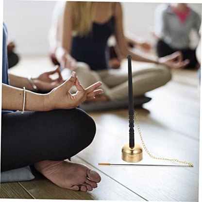 Buddhism Copper Yin Qing Chime for Meditation Sound Percussion Instrument with Wooden Handle for Temple Rituals and Mindfulness Practices