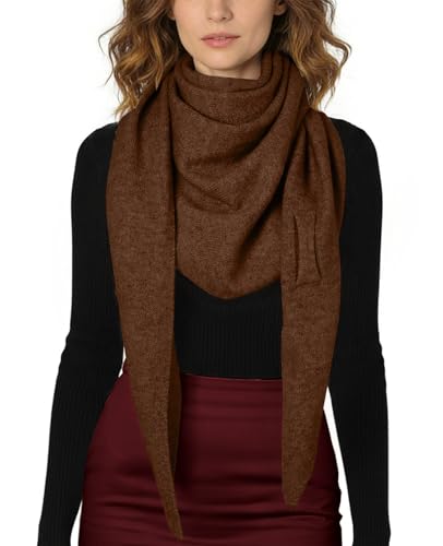 Women's Pashmina Shawl Wraps for Evening Dresses Wedding Bridal Open Front Poncho Cape Soft Large Scarf - color: Brown