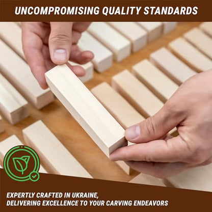 BeaverCraft Basswood Carving Blocks BW16 pcs - Soft Whittling Wood Carving Kit for Beginners - Unfinished Wooden Block Set - Basswood for Crafts