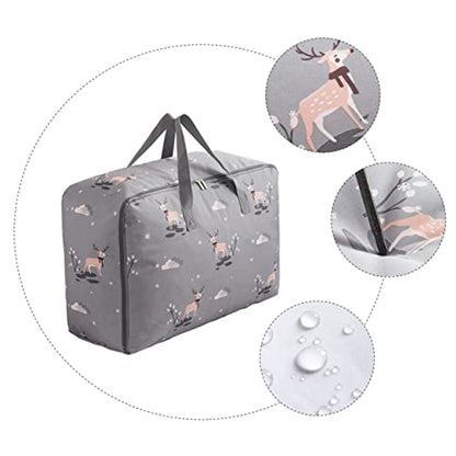 Ciieeo 1pc Quilt Storage Bag Capacity Household Packing Pouch Oxford Cloth Clothes Organizer for Home Dormitory for Grey