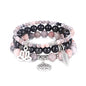 Tree of Life Yoga Healing Stone Bracelets,Multilayer Lotus Chakra Stone Reiki Bracelet Sets,Anxiety Crystal Natural Stone,for Women Stress Relief - style: pink zebra+golden obsidian
