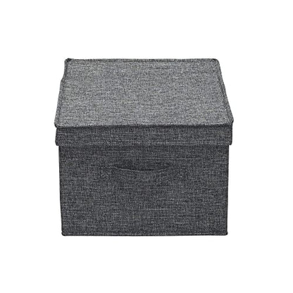 Household Essentials Large Fabric Storage Bins with Lids, Graphite, Set of 2 - color: Graphite