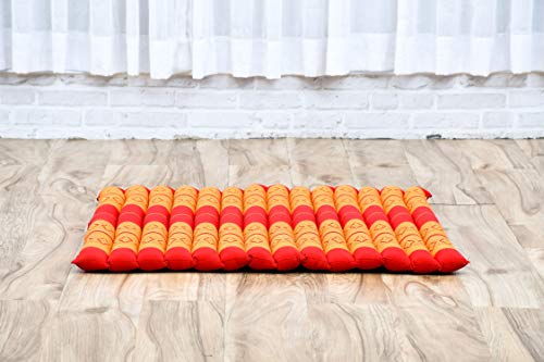 Leewadee Zabuton Seating Cushion – Square Floor Seat for Meditation Exercises, Light Yoga Mat Filled with Kapok - color: Sf02 - Orange