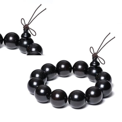 Wooden Prayer Bead Bracelets Traditional Buddhist Mala Bracelet,1pc/pack - size: Dia.15X15pcs, style: HeiTanJG