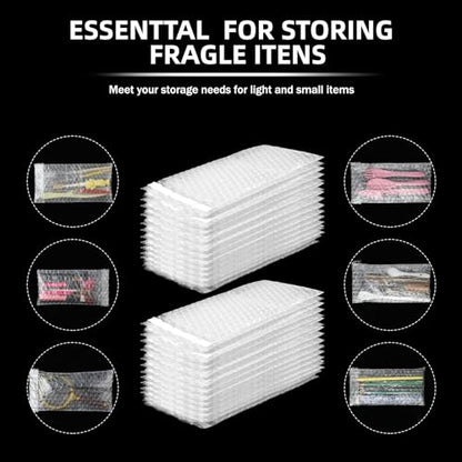 Frienda 300 Pcs Clear Self Sealing Bubble Cushion Bags Double Wall Bubble Pouch Bag Plastic Shockproof Protective Packing Bags for Small Business Moving Shipping Packaging Storage(4" X 8") - size: 4" X 8"