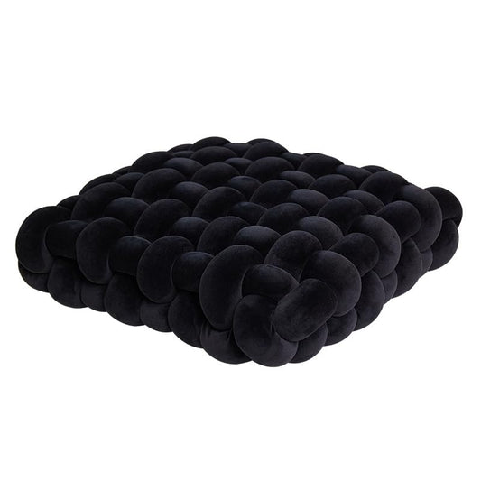 Knot Pillow, Meditation Mat, Large Floor Mat, Chair Pillow, Upholstered Cushion, Square Knot Seat Cushion, Home Decoration, Living Room, Bedroom, Sofa (Black) - color: Black