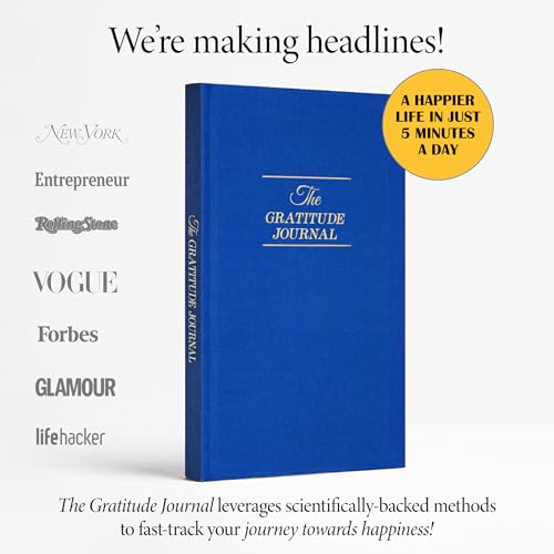 The Original Gratitude Journal 2026 - Daily Practice of Mindfulness & Happiness Journal with Elevating Quotes and Prompts for Affirmation Reflection Mindfulness - Premium Hardcover Journal Blue - color: Rich Blue