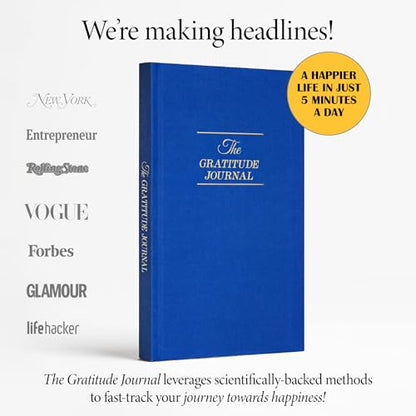 The Original Gratitude Journal 2026 - Daily Practice of Mindfulness & Happiness Journal with Elevating Quotes and Prompts for Affirmation Reflection Mindfulness - Premium Hardcover Journal Blue - color: Rich Blue