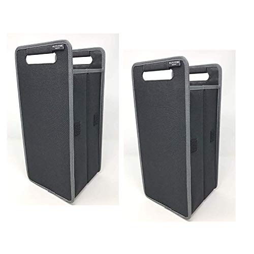 2 Bottle Wine Carrier Black 2-Pack Storage Rack Liquor Picnic Hostess Gift Collapsible 5.9x6.7x15.2inches - color: Lava Black, size: 2-Pack / 2-Bottle