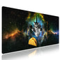 XXL Gaming Mouse Pad with Stitched Edges for PC Home & Office - Curious Cat Flying Through Galaxy Space Reaching for a Taco Cute Kitten Funny Design, Smooth Fabric Surface Large Desk Mat - color: Curious Cat