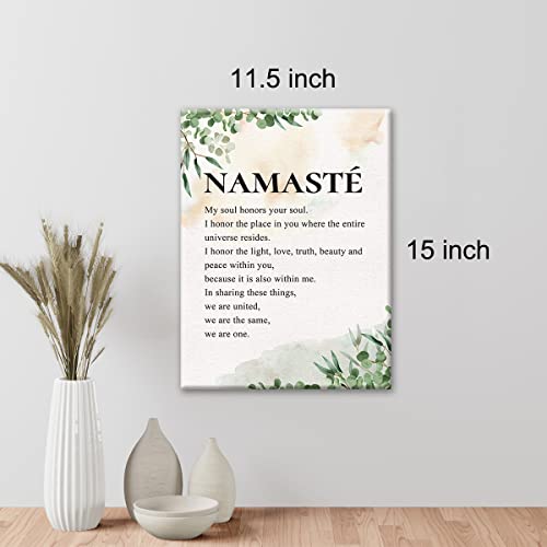 YeleY Inspirational Namaste Definition Print Yoga Namaste Paintings Canvas Wall Art Meditation Poster Artwork Ready to Hang Modern Home Office Decor Graduation Gift