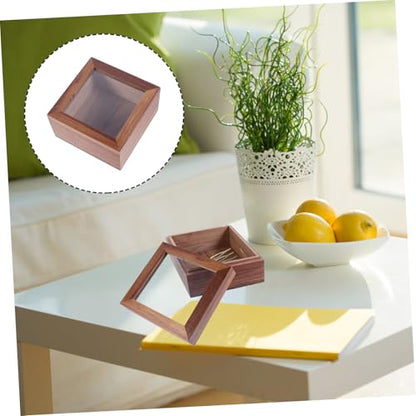 1pc Wooden Storage Box Lid for Organizing Jewelry Cosmetics and Sundries Natural Walnut Desktop Storage Case for Home and Office