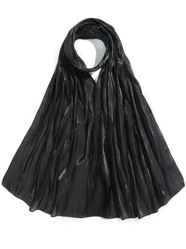 Geyoga Women's Scarf Shawls and Wraps for Evening Dress Fashion Scarf for Wedding Bridesmaid Ramadan Gifts - color: Black
