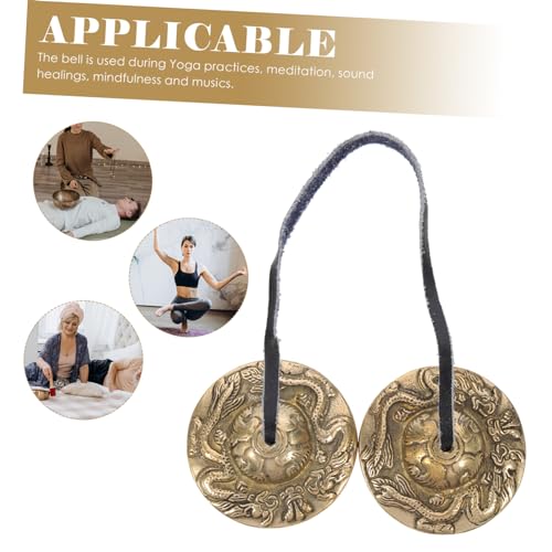 1pc Nepalese Handmade Meditation Cymbal Bell for Yoga and Mindfulness Practices with Storage Bag Lightweight Religious Percussion Instrument