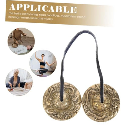 1pc Nepalese Handmade Meditation Cymbal Bell for Yoga and Mindfulness Practices with Storage Bag Lightweight Religious Percussion Instrument