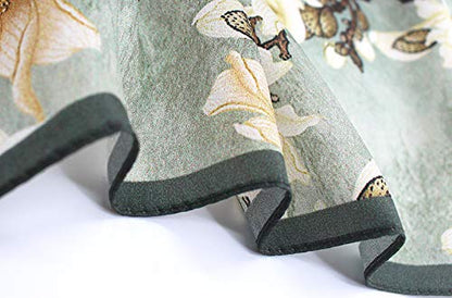 100% Mulberry Silk Long Scarf for Women Large Shawls for Headscarf and Neck- Oblong Hair Wraps with Gift Packed - color: Pale Green