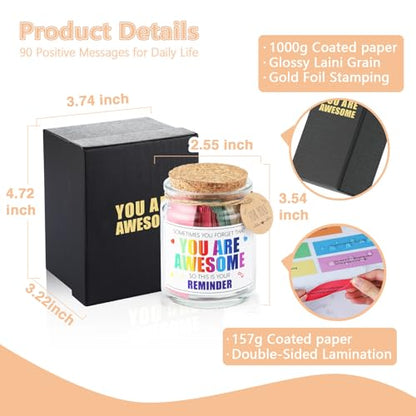 You are Awesome Jar-Motivational Positive Affirmation Cards,Self Care Thoughtful Encouragement Inspirational Gifts for Women Men Teen Girls Daughter Son Friends Coworker,Thank You Appreciation Gifts - style: You are Awesome