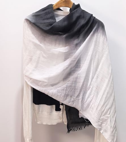 Women's Cotton Scarves Lady Light Soft Fashion Solid Scarf Wrap Shawl - color: 1 # Black and White