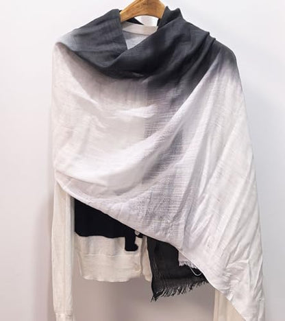 Women's Cotton Scarves Lady Light Soft Fashion Solid Scarf Wrap Shawl - color: 1 # Black and White