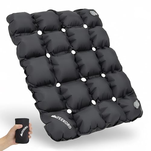 Inflatable Seat Cushion, Porous Design Sitting Pad, Air Seat Cushion, Portable Seat Cushions for Airplane Wheelchair Office Camping