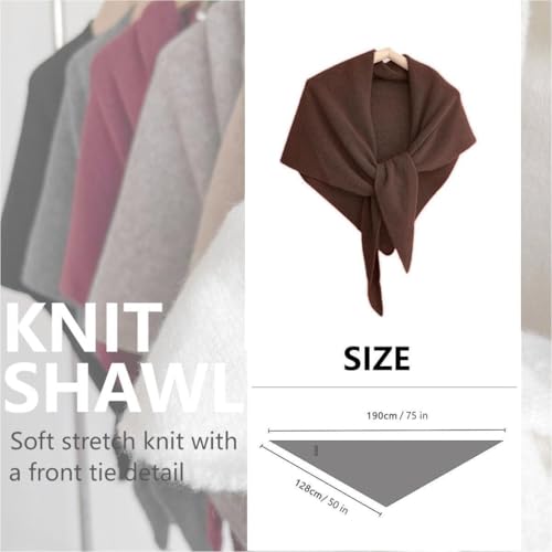 Pashmina Blend Shawl Wraps Women Knitted Shawls Wraps Cardigan Cape Cashmere Shoulder Top Sweater Shawl travel scarf - color: Coffee