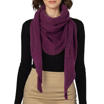 RIIQIICHY Shawl Wrap Women Pashmina Triangle Cape Knit Sweater Scarf for Fall Winter Fashion Accessory - color: Purple