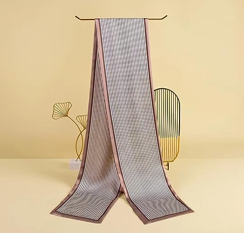 100% Silk Scarf for Women 59”*6.3” Long Shawls for Headscarf and Neck- Oblong Hair Wraps with Gift Packed - color: Stripes