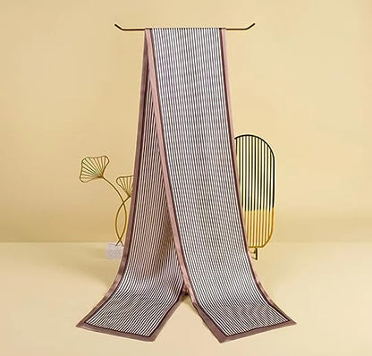 100% Silk Scarf for Women 59”*6.3” Long Shawls for Headscarf and Neck- Oblong Hair Wraps with Gift Packed - color: Stripes