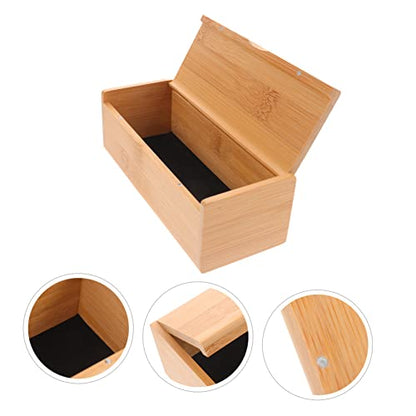 ULTECHNOVO Bamboo Storage Box with Lid Wooden Crafts Organizer for Jewelry and Keepsakes Bamboo Storage Solution for Home and Office