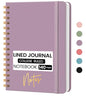 Lined Spiral Journal Notebook, A5 College Ruled Notebook for Journaling, Note-Taking, and Daily Planning, Durable Hardcover with an Elegant Design, Purple - color: Bloom