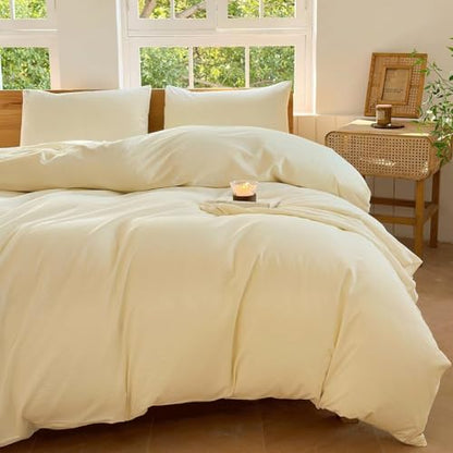 100% Washed Cotton Weighted Blanket Cover, Linen Feel Duvet Cover for Weighted Blanket 88"x104", Plain Simple Cotton Heavy Blanket Duvet Cover (Cream White, 88"x104") - color: Cream White (No Blanket), size: 88"x104"